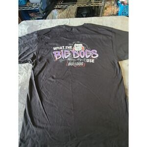 Vintage 90s Red Bar Anvil Big Dogs "What The Big Dogs Use" Bulldog TShirt XL